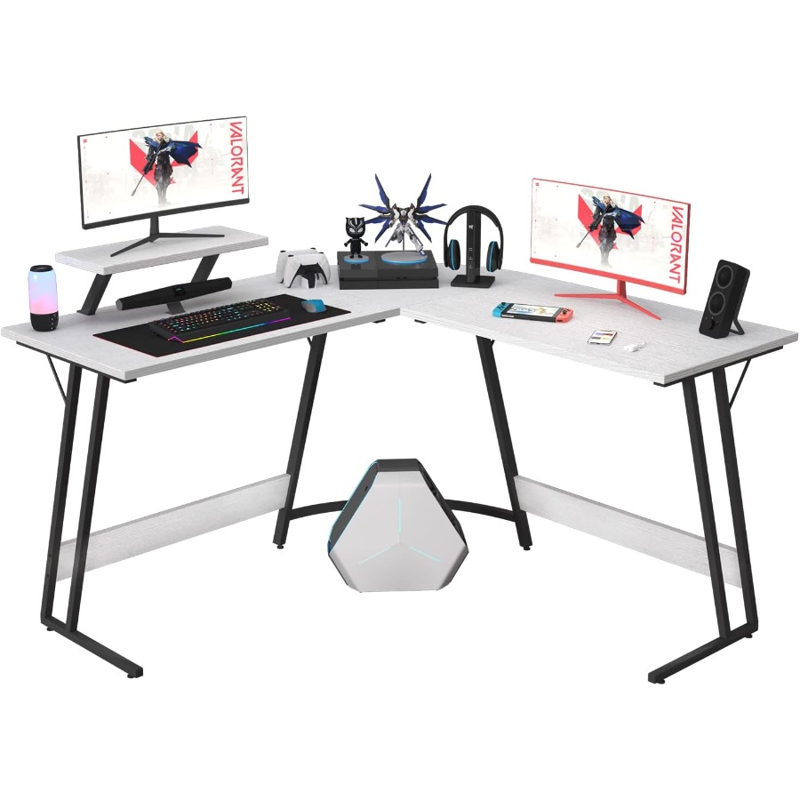 Setup Desk Monitor - L Shaped Gaming Desk with Large