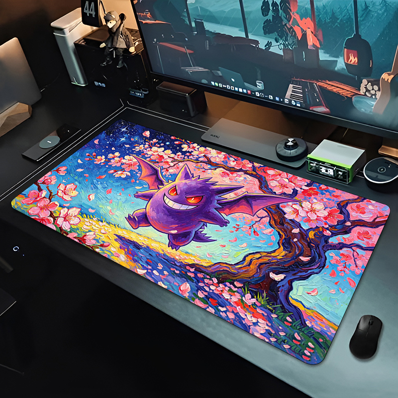 Desk Setup Ergonomic - Mouse Pad sakura Gengar Gaming Accessories