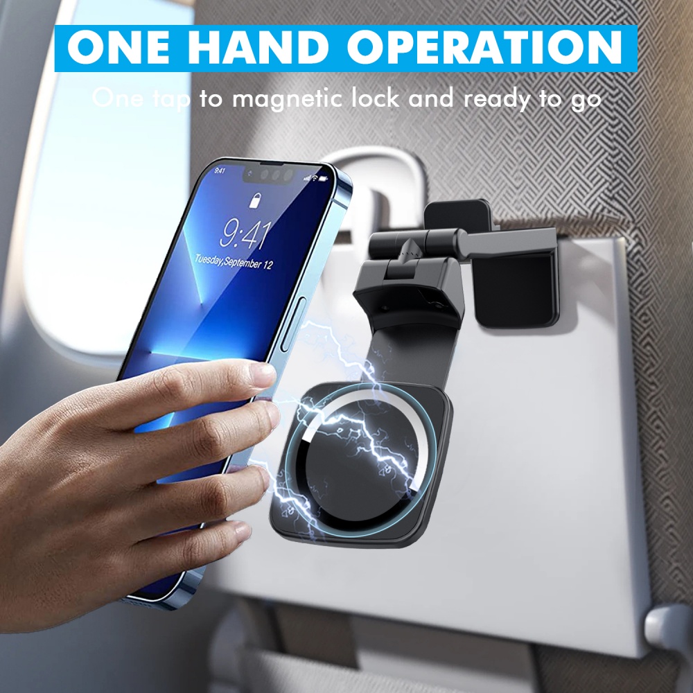 Desk Setup Essentials - Foldable Magnetic Phone Holder for Airplane