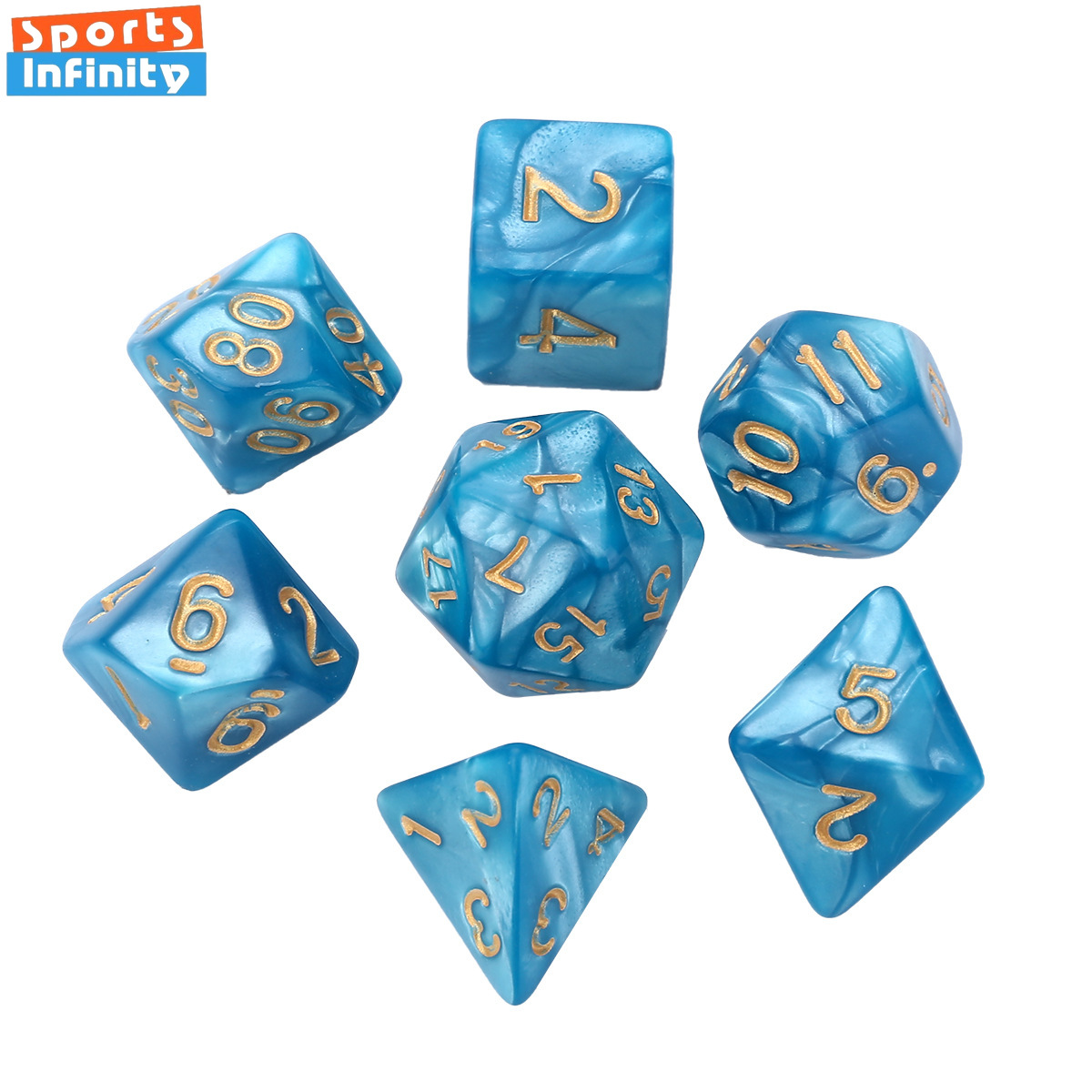 Gaming Setup Desk - 7 Pcs Set Blue Gold Color