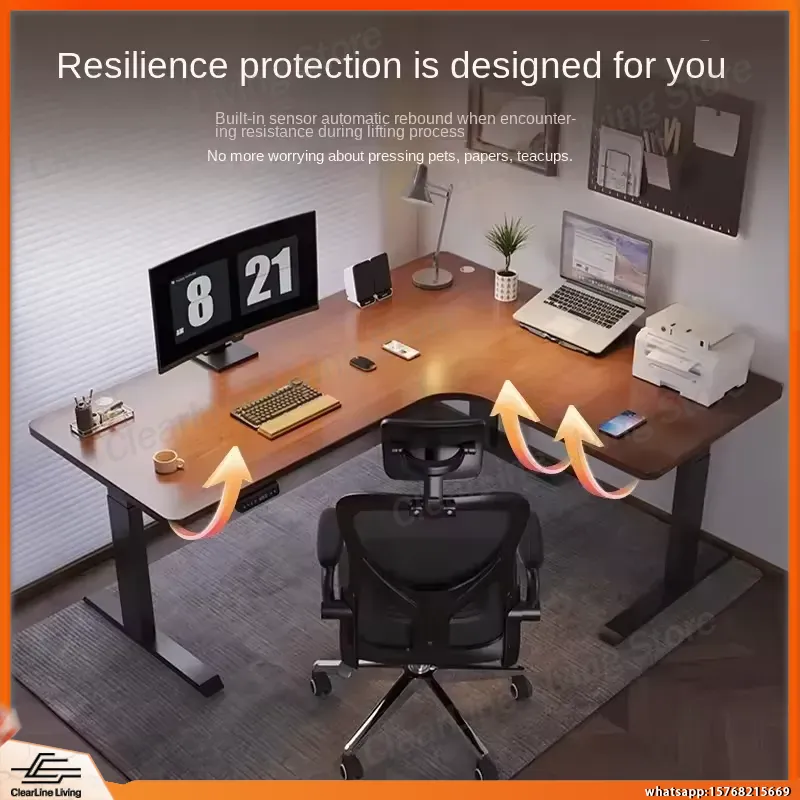 Desk Setup Dual Monitor - Ergonomic L Shaped Gaming Desk with