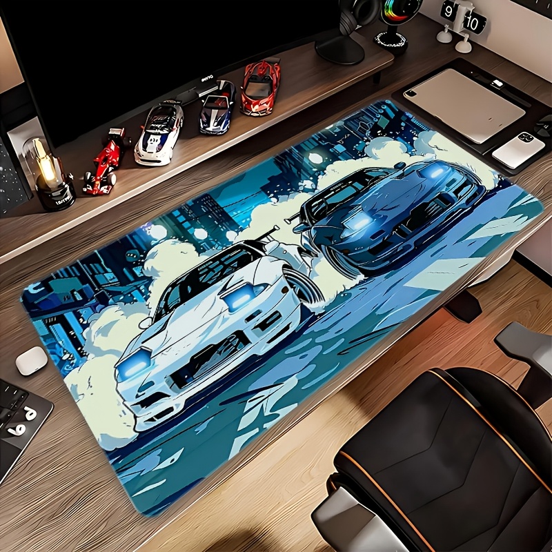 Two White Sports Cars Large Mo - Desk Setup For Two Laptops avaliação e preço