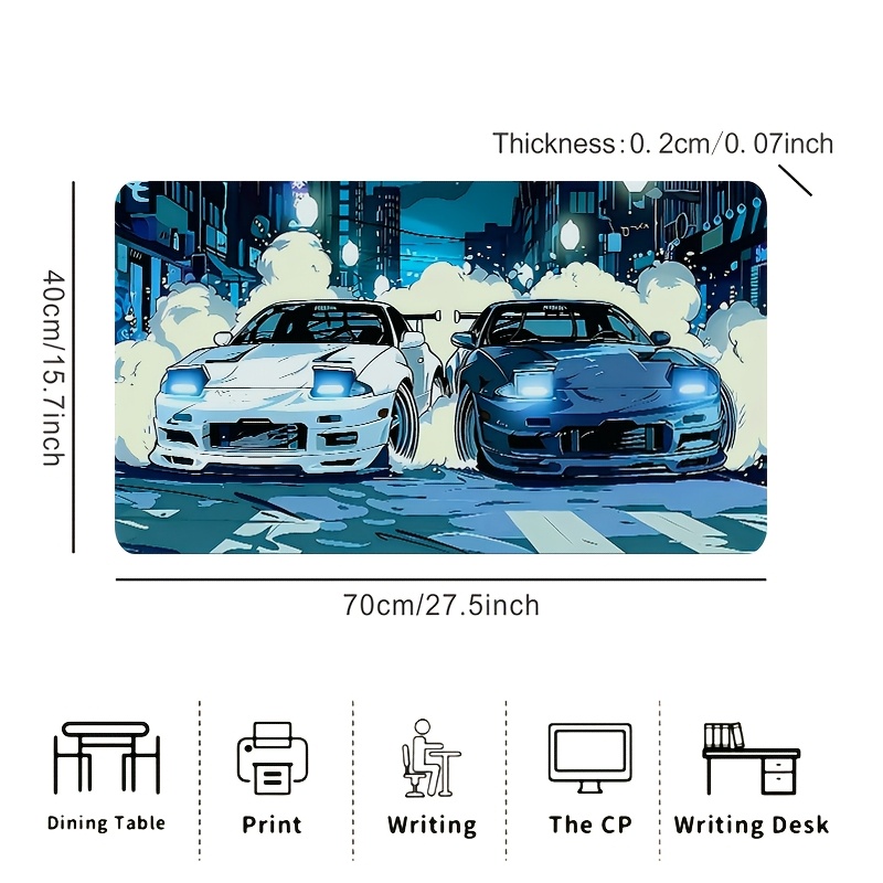Two White Sports Cars Large Mo - Desk Setup For Two Laptops avaliação e preço