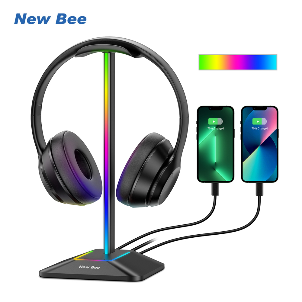 New Bee Z8 RGB Headphones Stan - Gaming Setup Desk avaliação e preço