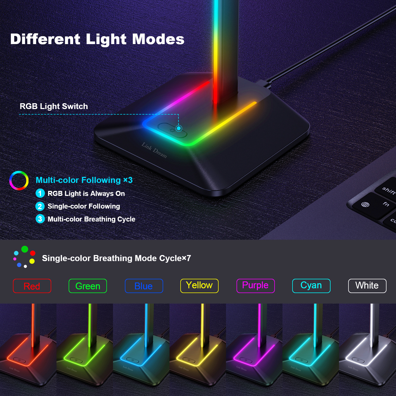 New Bee Z8 RGB Headphones Stan - Gaming Setup Desk avaliação e preço