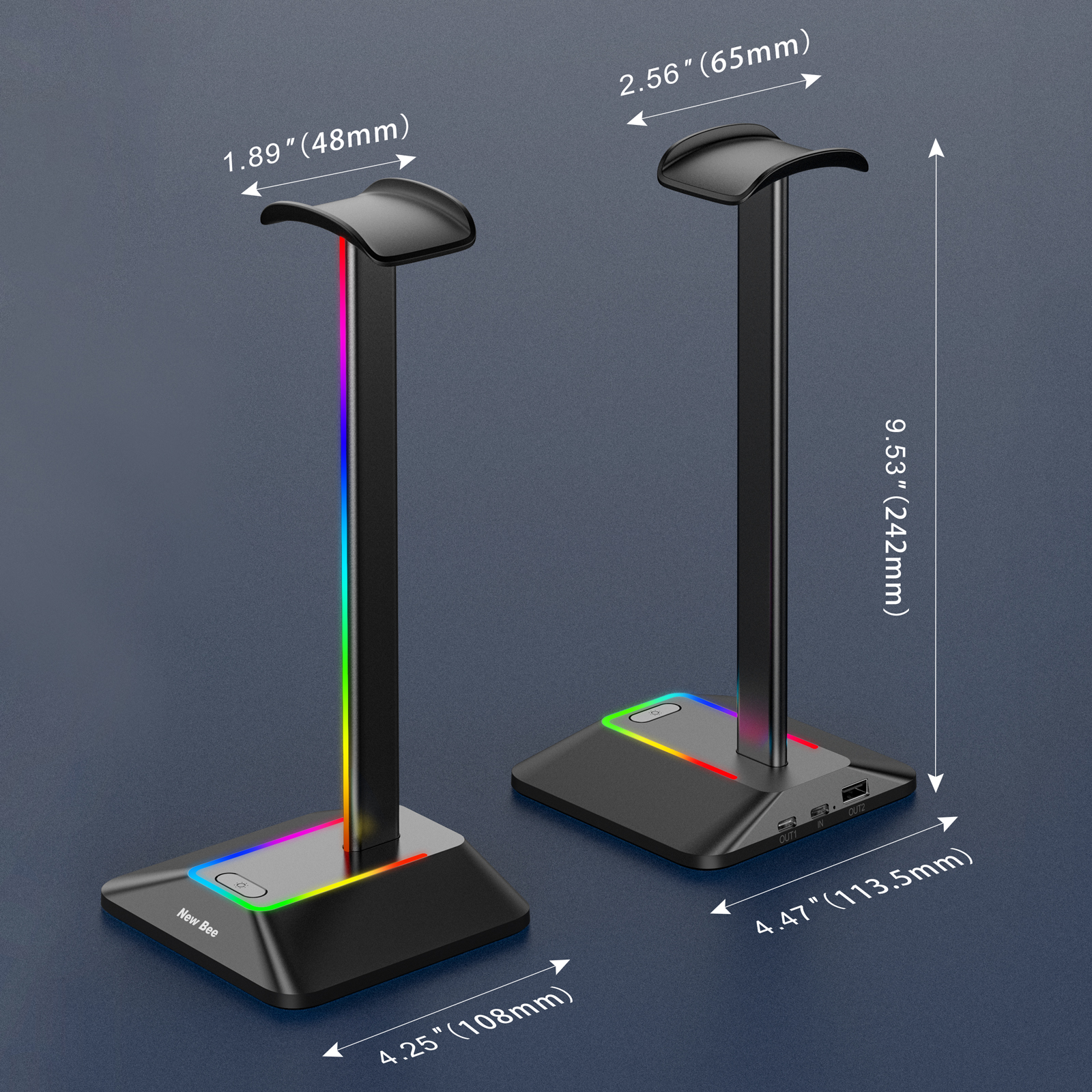 New Bee Z8 RGB Headphones Stan - Gaming Setup Desk avaliação e preço