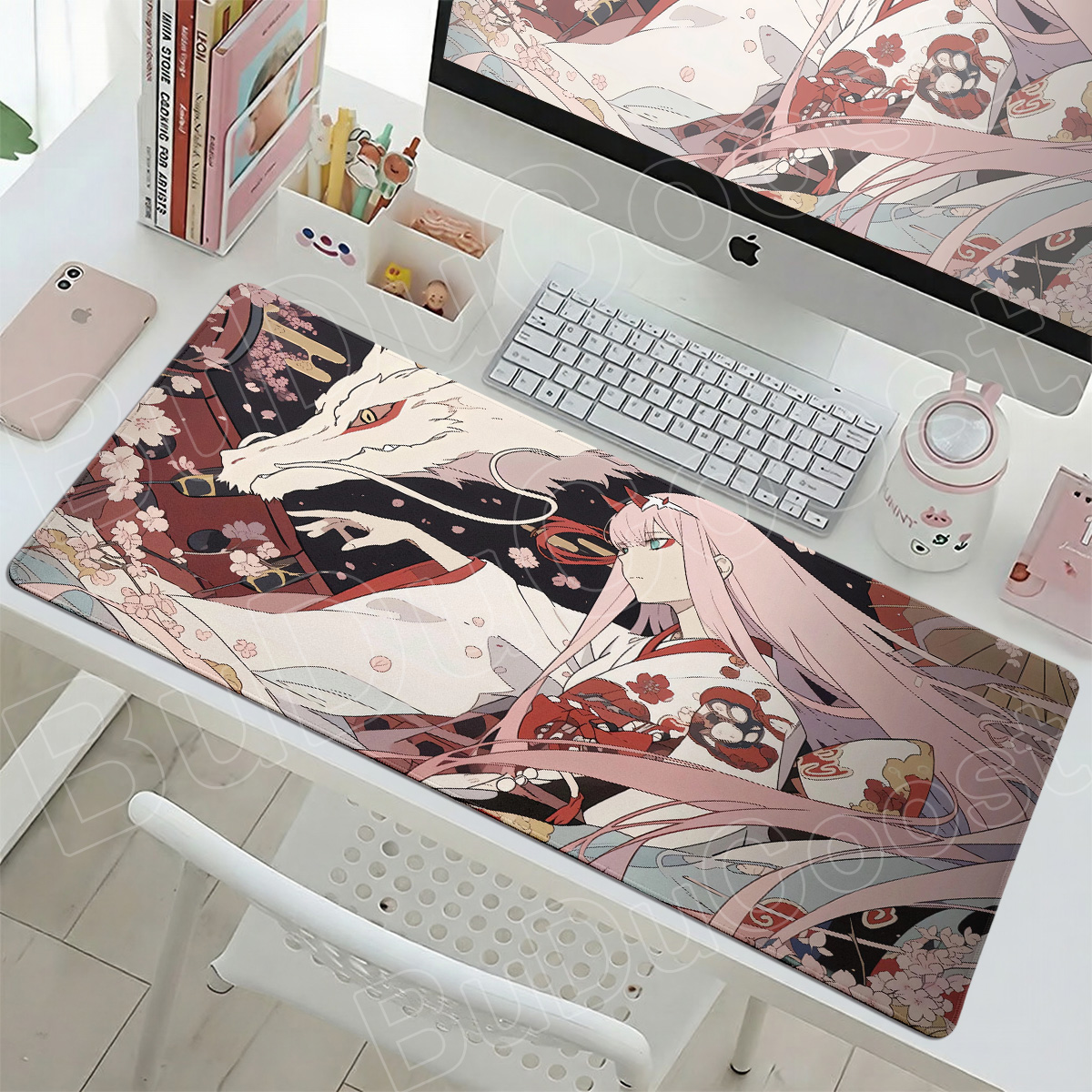 Kawaii Zero Two Pc Gamer Mouse - Desk Setup For Two Laptops avaliação e preço