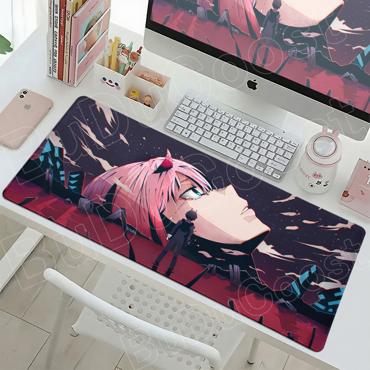 Kawaii Zero Two Pc Gamer Mouse - Desk Setup For Two Laptops avaliação e preço