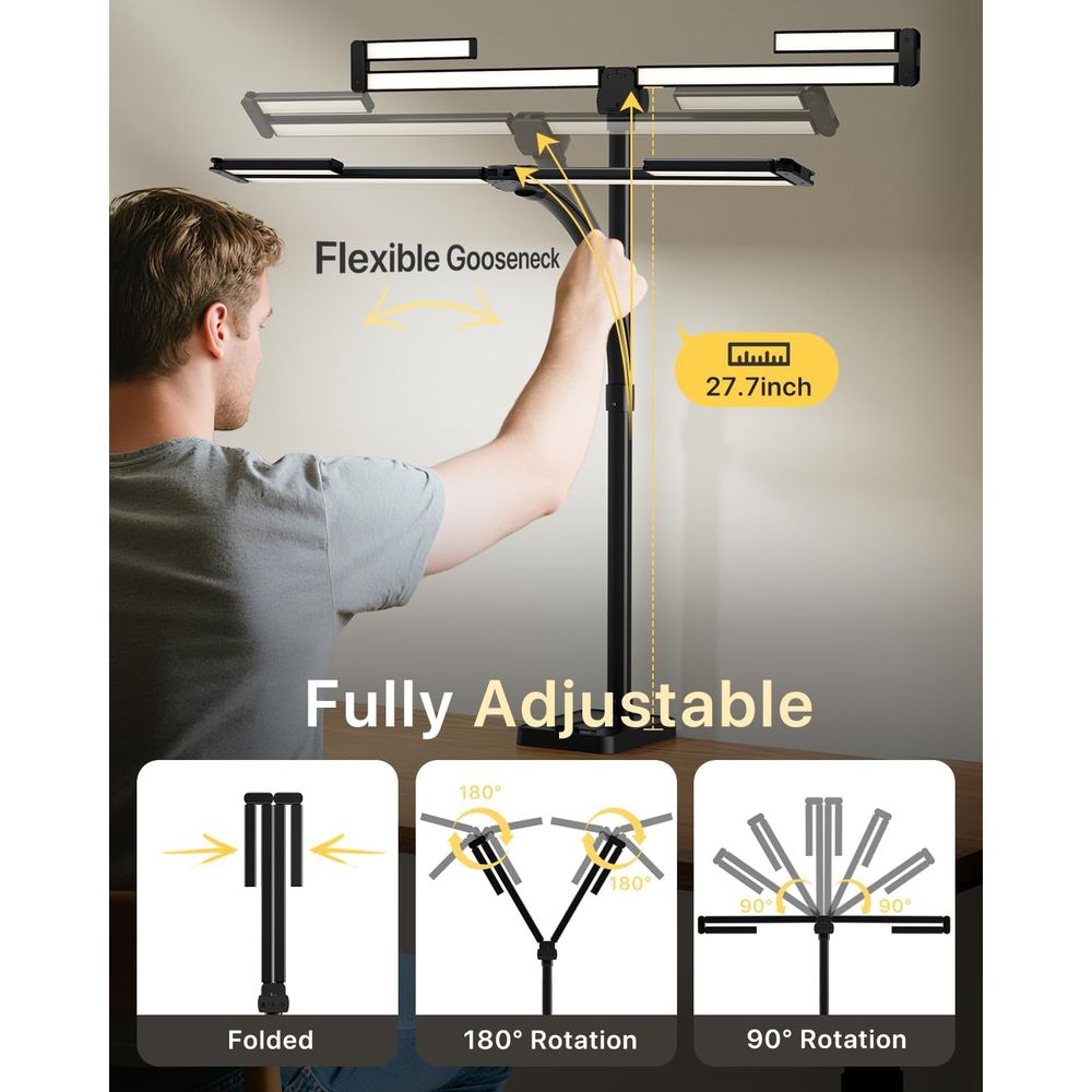 42-inch LED Desk Lamp with Adj - Desk Setup Dual Monitor avaliação e preço