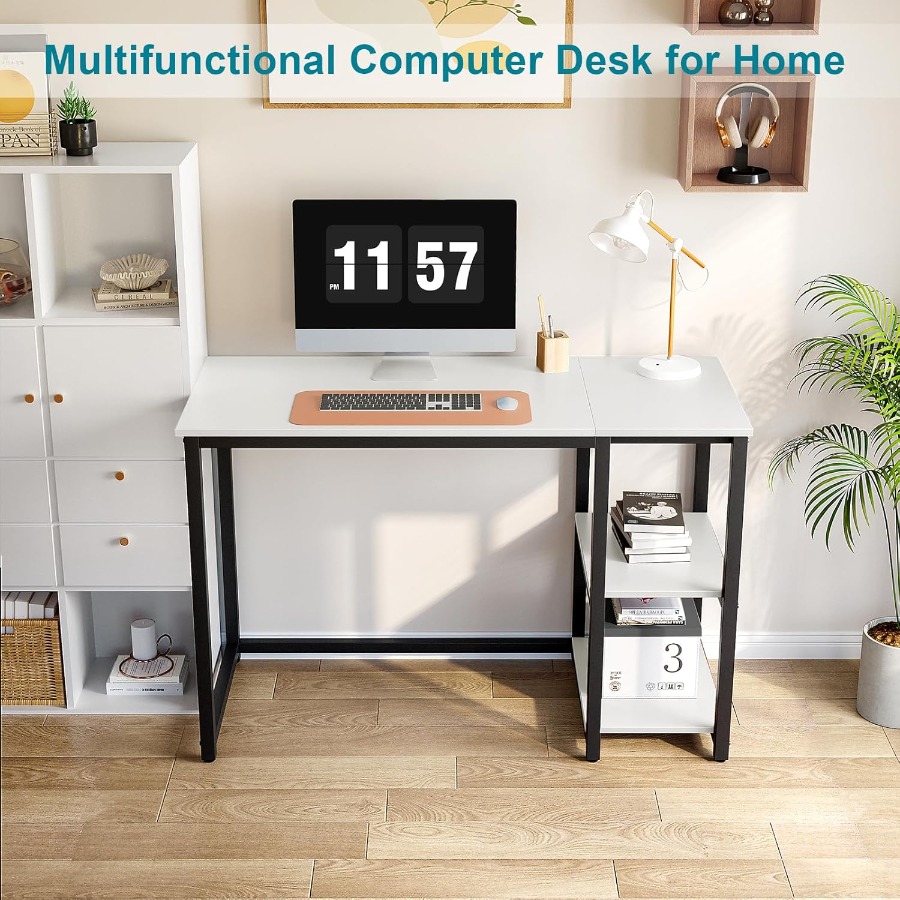 47 inches Computer Desk with 2 - Desk Setup For Studying avaliação e preço