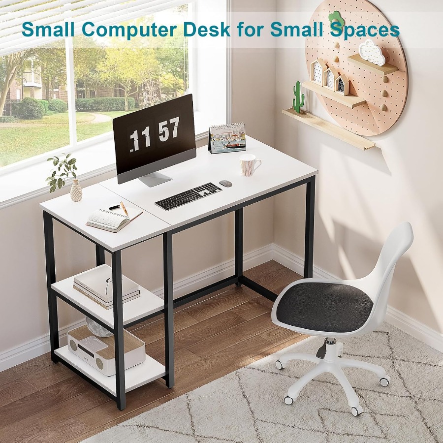 47 inches Computer Desk with 2 - Desk Setup For Studying avaliação e preço