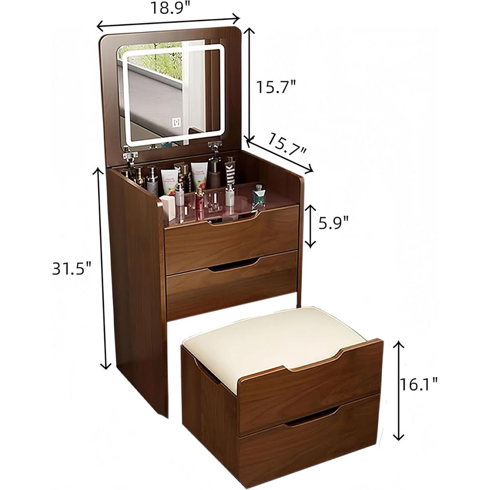 3 in 1 Vanity Desk with Mirror - Desk Vanity Setup avaliação e preço