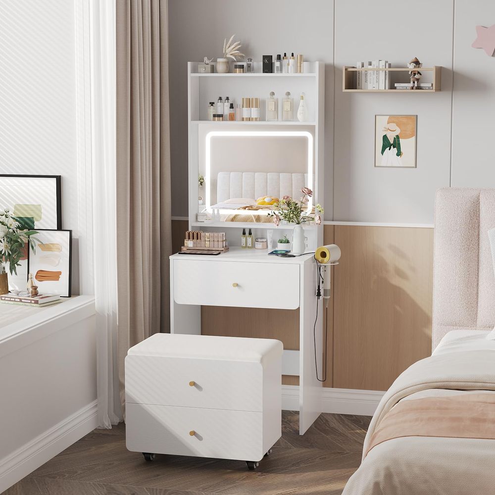 Make Up Vanity Desk with Mirro - Desk Vanity Setup avaliação e preço
