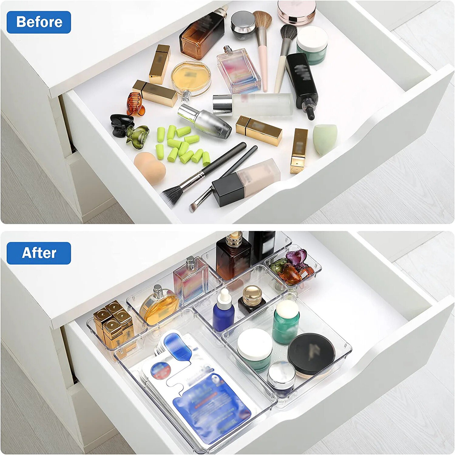 7/16Pcs Clear Plastic Drawer O - Desk Setup Kit avaliação e preço