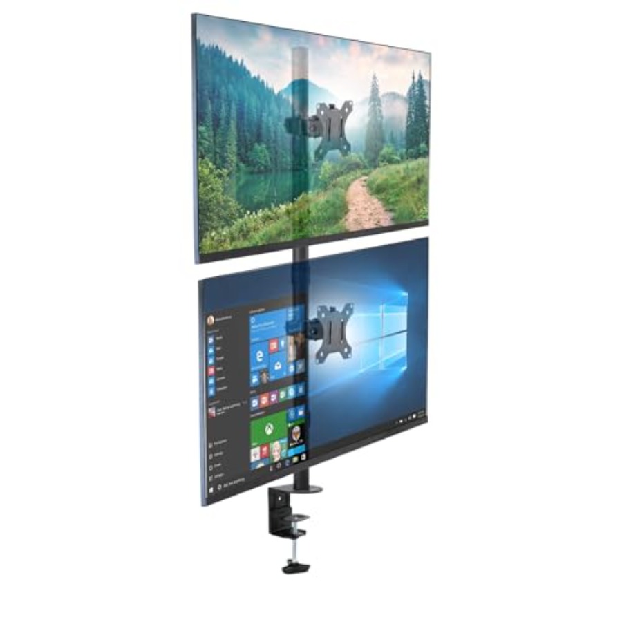 Vertical Dual Monitor Mount fo - Desk Setup Dual Monitor avaliação e preço
