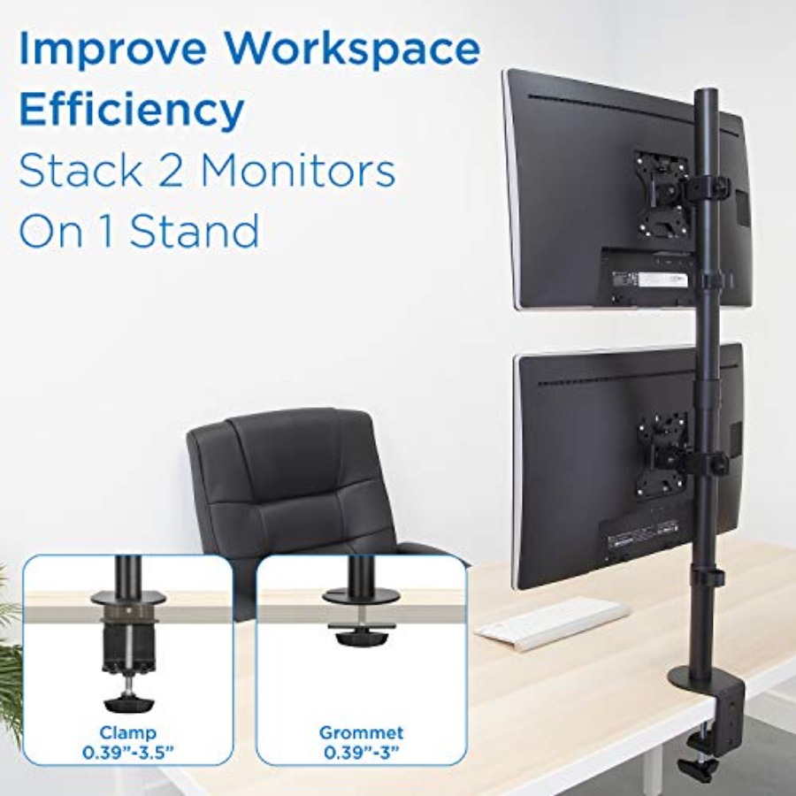 Vertical Dual Monitor Mount fo - Desk Setup Dual Monitor avaliação e preço