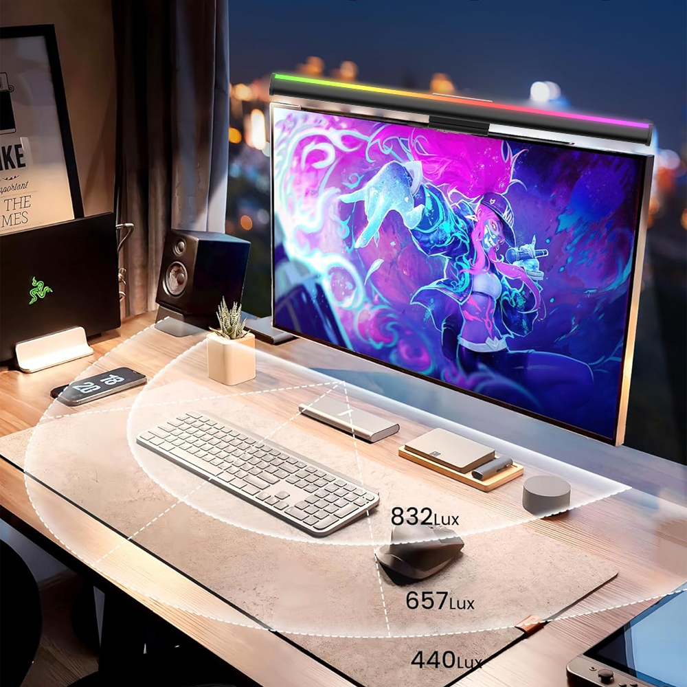 Screen Hanging Lamp Monitor Li - Gaming Setup Desk avaliação e preço