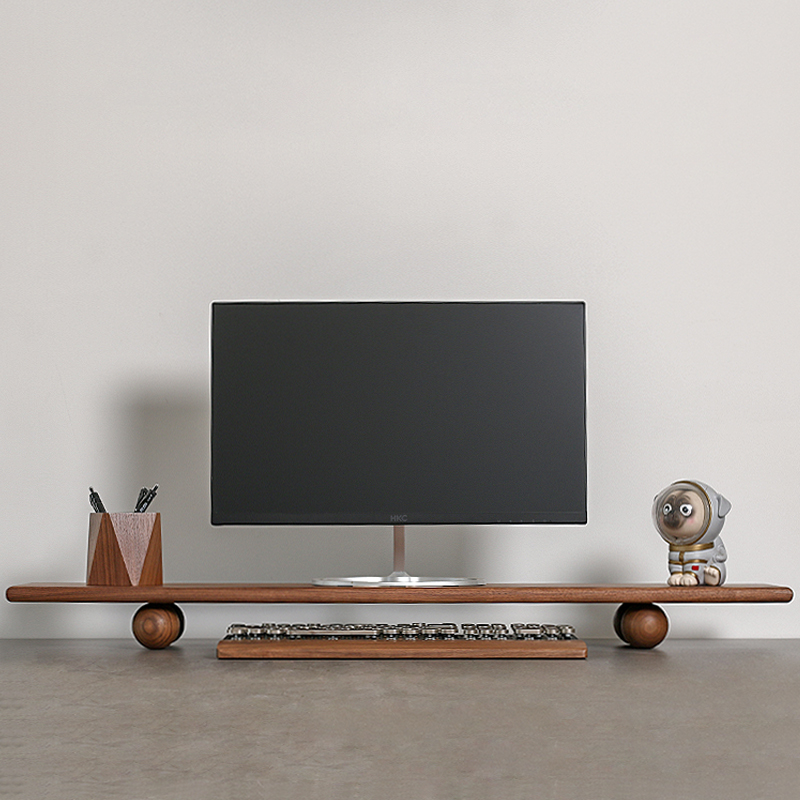 Natural Wood Desktop Riser Dua - Desk Setup Dual Monitor avaliação e preço