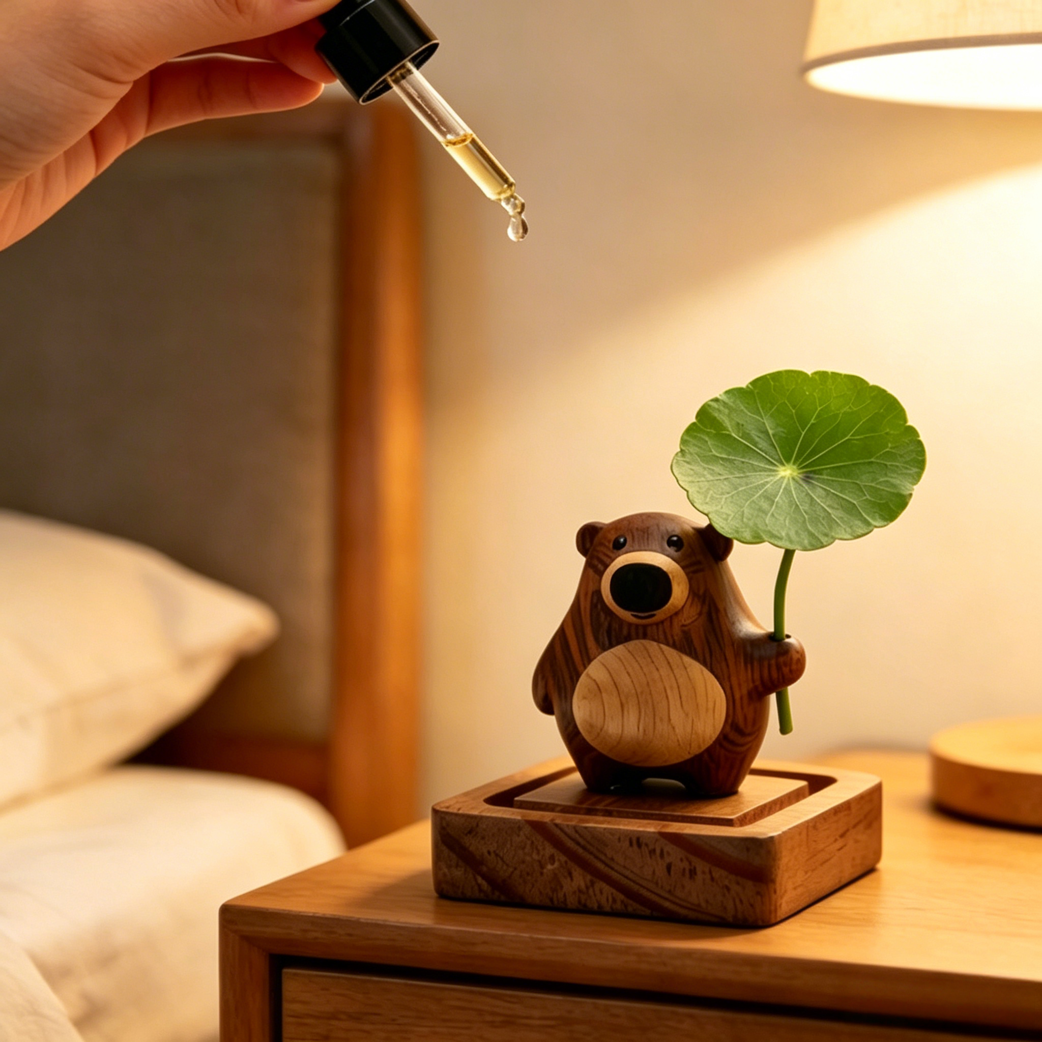 Cute Bear Aroma Diffuser Wood  - Desk Setup Essentials avaliação e preço