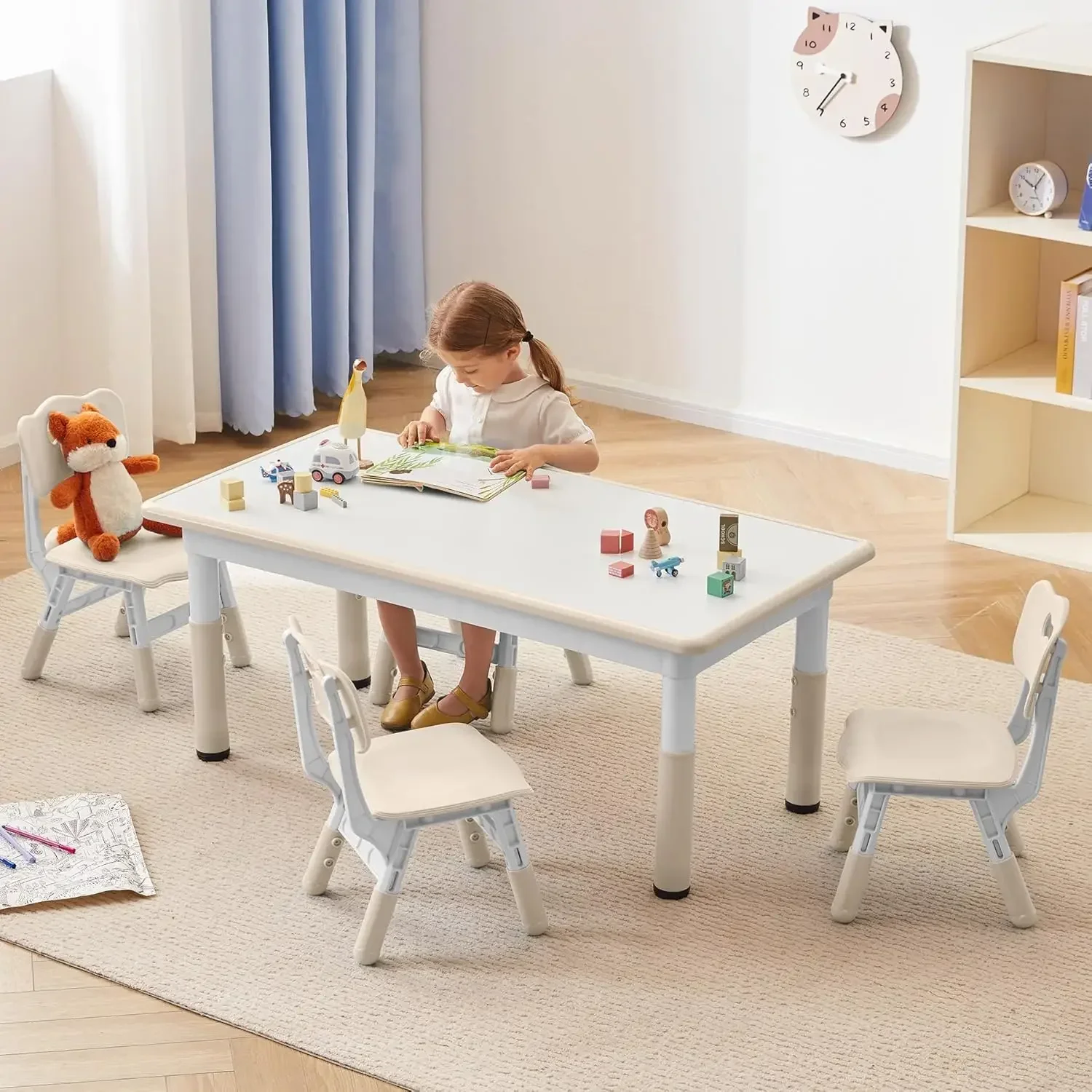 Kids Study Table and Chairs Se - Desk Setup Kit avaliação e preço