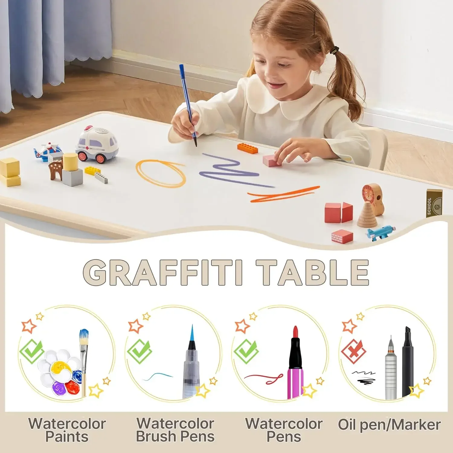 Kids Study Table and Chairs Se - Desk Setup Kit avaliação e preço