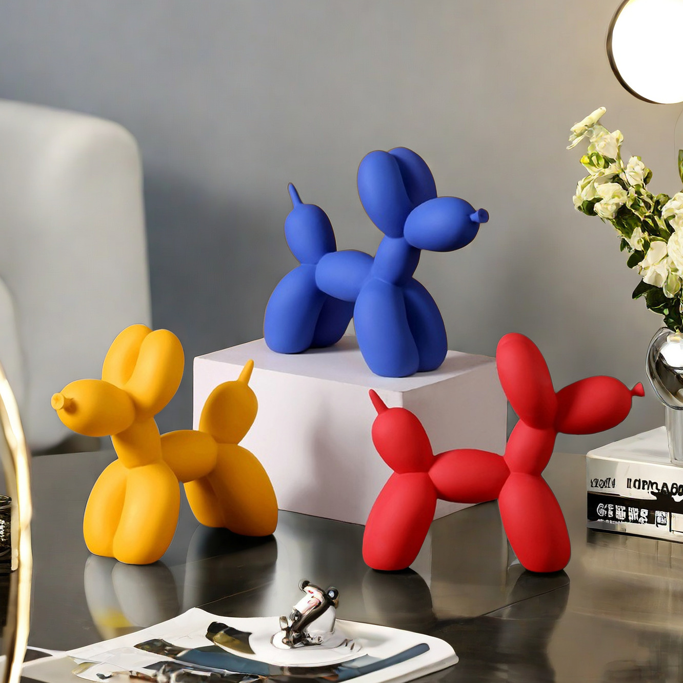 Lovely Color Resin Balloon Dog - Desk Setup Kit avaliação e preço