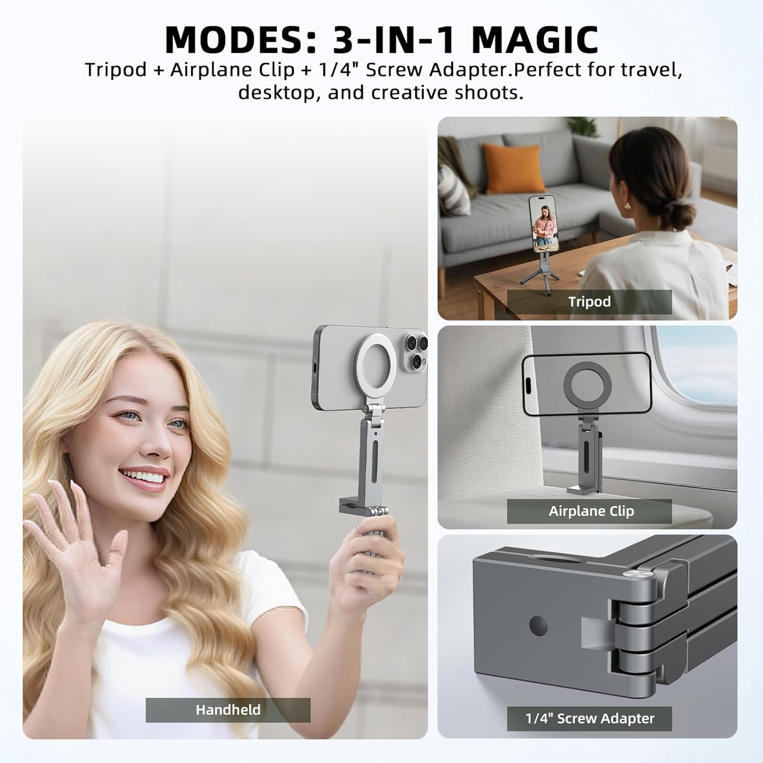 Magnetic Selfie Phone Holder T - Desk Setup Essentials avaliação e preço