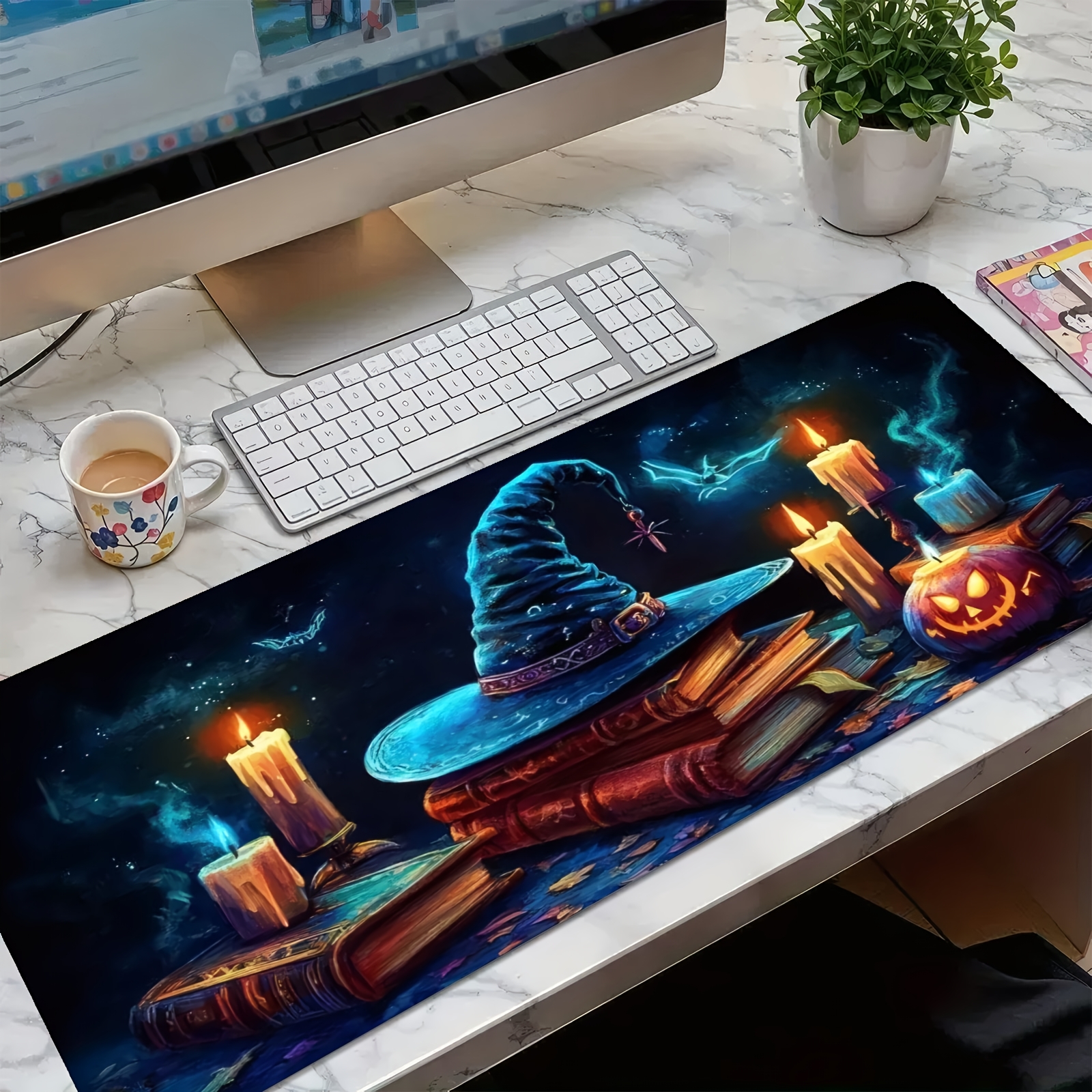 Witch Hat Magic Books Candles  - Desk Setup For Studying avaliação e preço