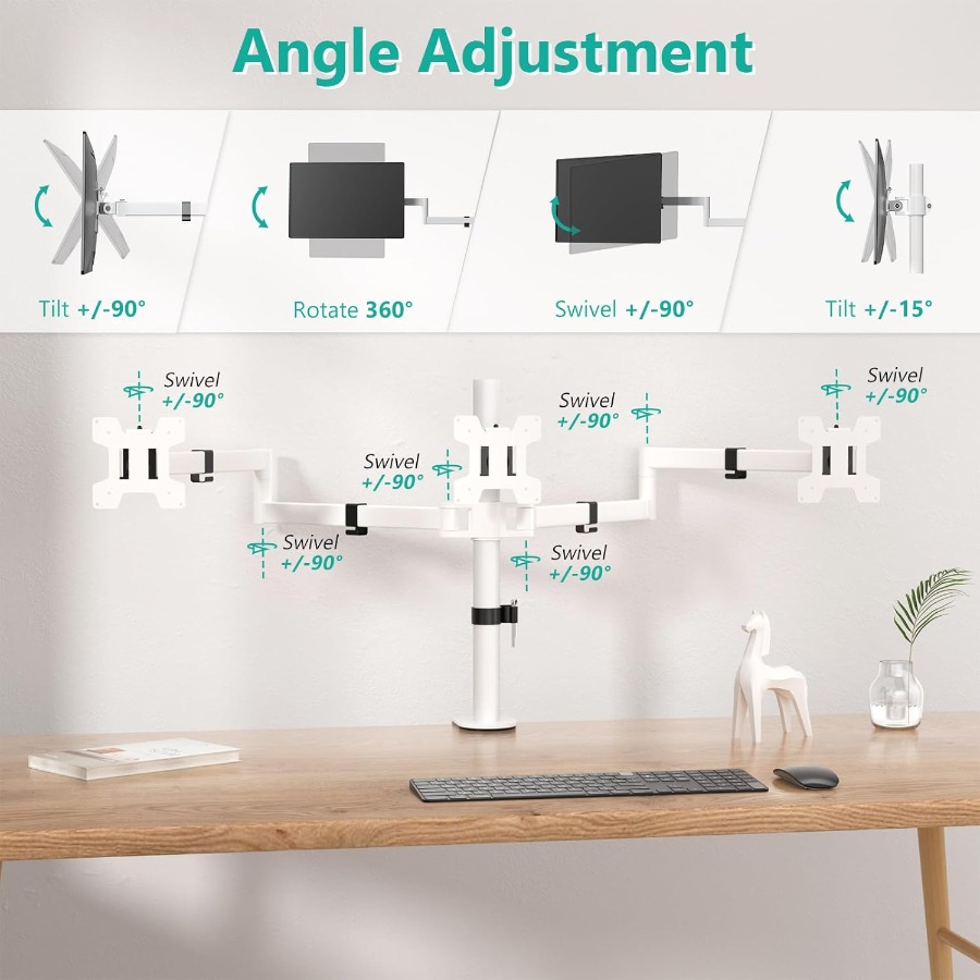 Triple Monitor Mount for Desk  - Setup Desk Monitor avaliação e preço