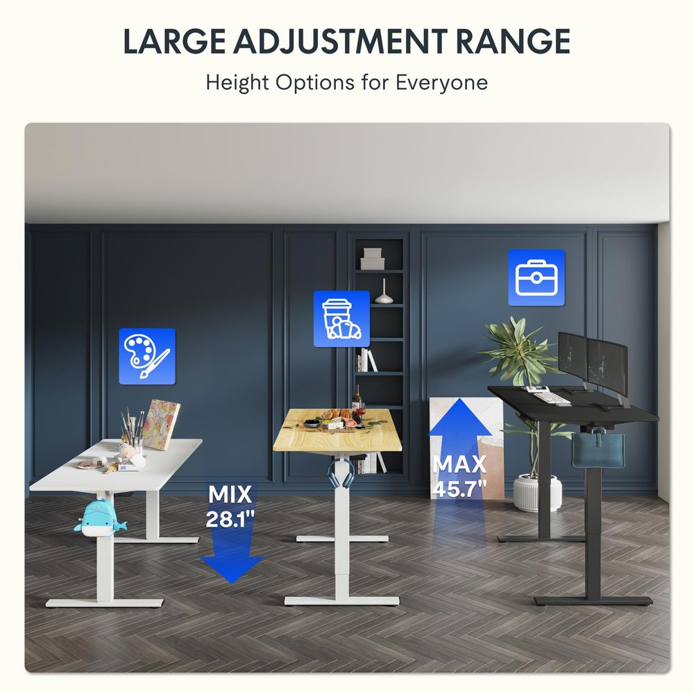 60x24 OnePiece Electric Standi - Desk Setup For Studying avaliação e preço