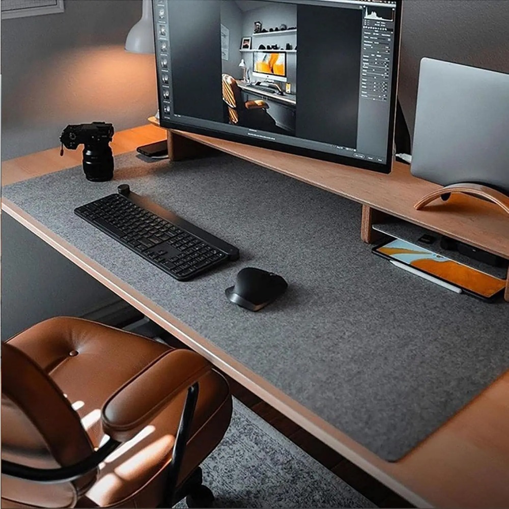 Felt Desk Mat Computer Mat for - Desk Setup Ergonomic avaliação e preço