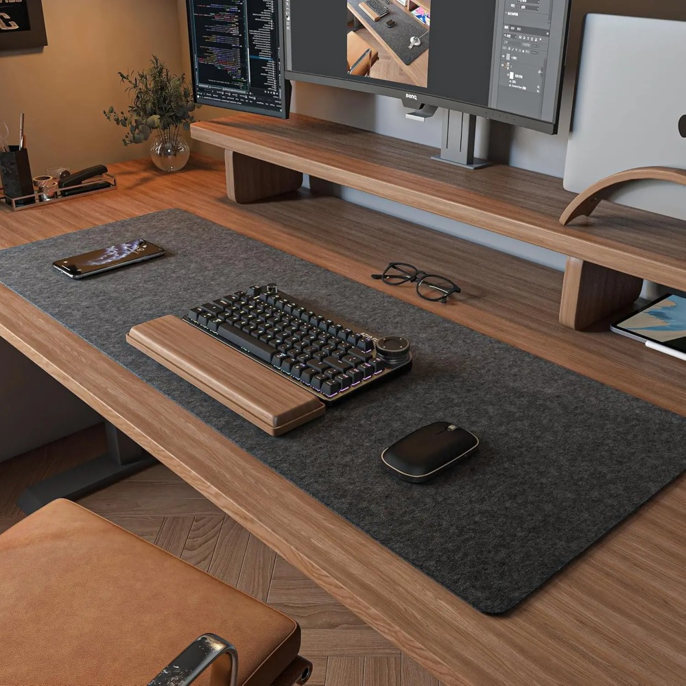 Felt Desk Mat Computer Mat for - Desk Setup Ergonomic avaliação e preço
