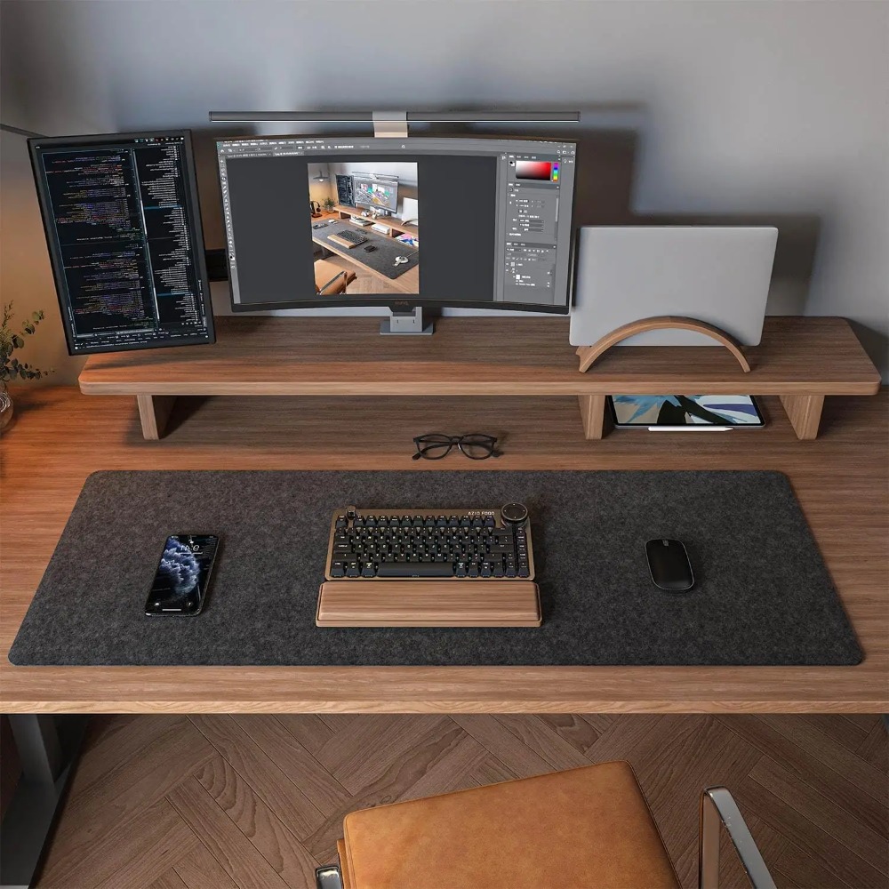 Felt Desk Mat Computer Mat for - Desk Setup Ergonomic avaliação e preço
