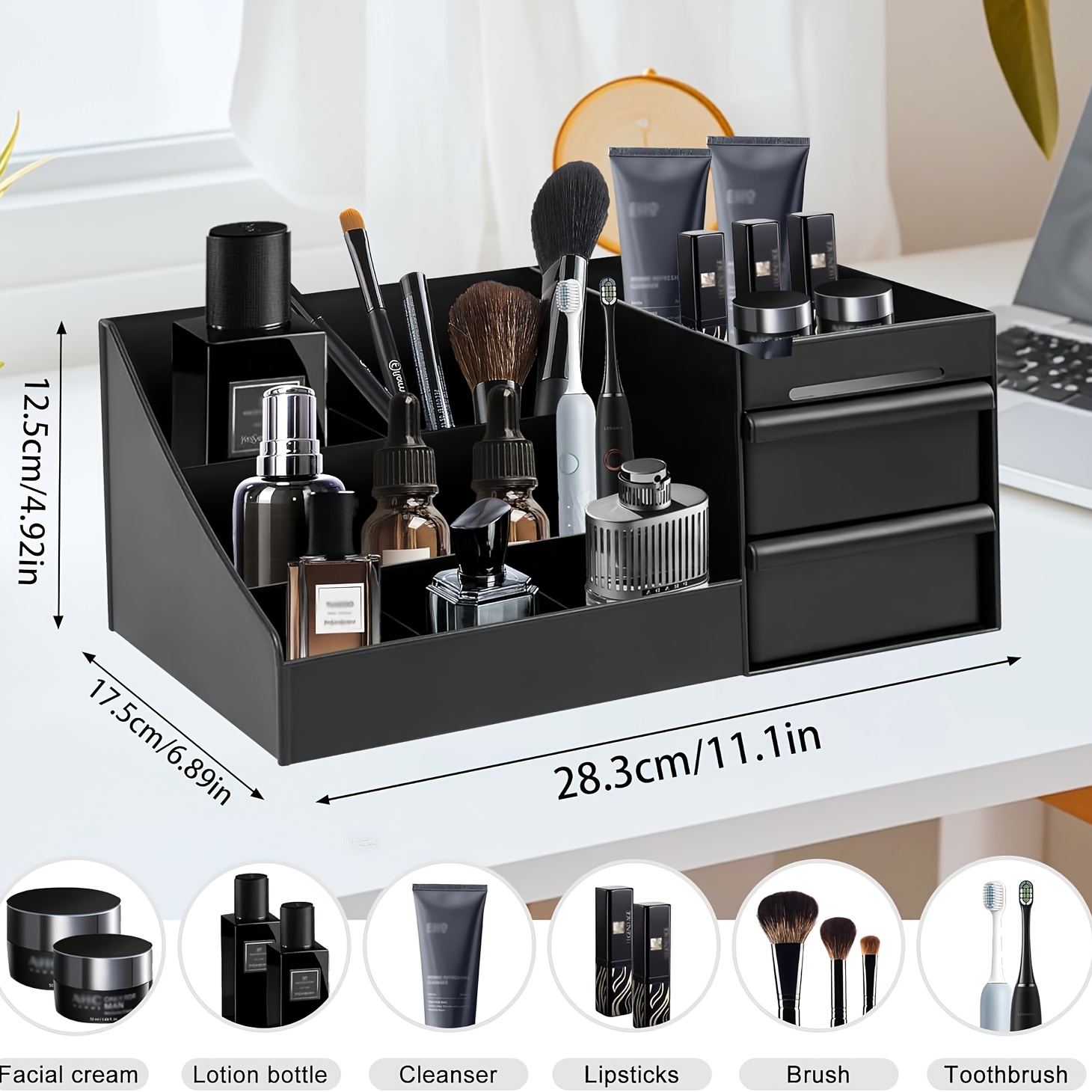 Desktop Cosmetic Organizer wit - Desk Setup Essentials avaliação e preço