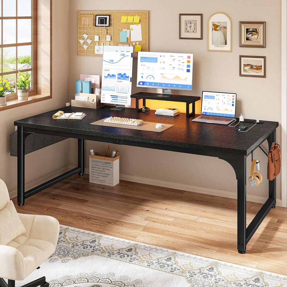 55 Inch LED Gaming Desk with P - Desk Setup Dual Monitor avaliação e preço