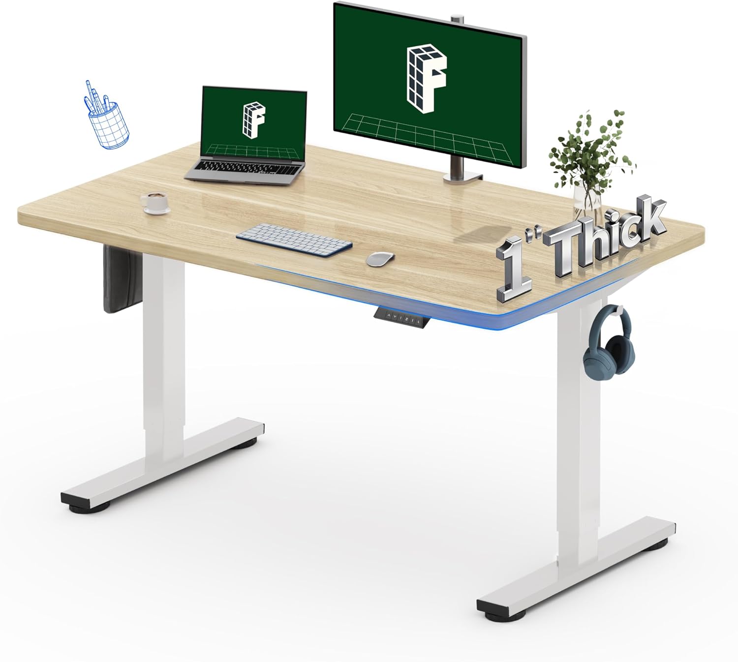 Electric Standing Desk 48x30 I - Desk Setup For Studying avaliação e preço