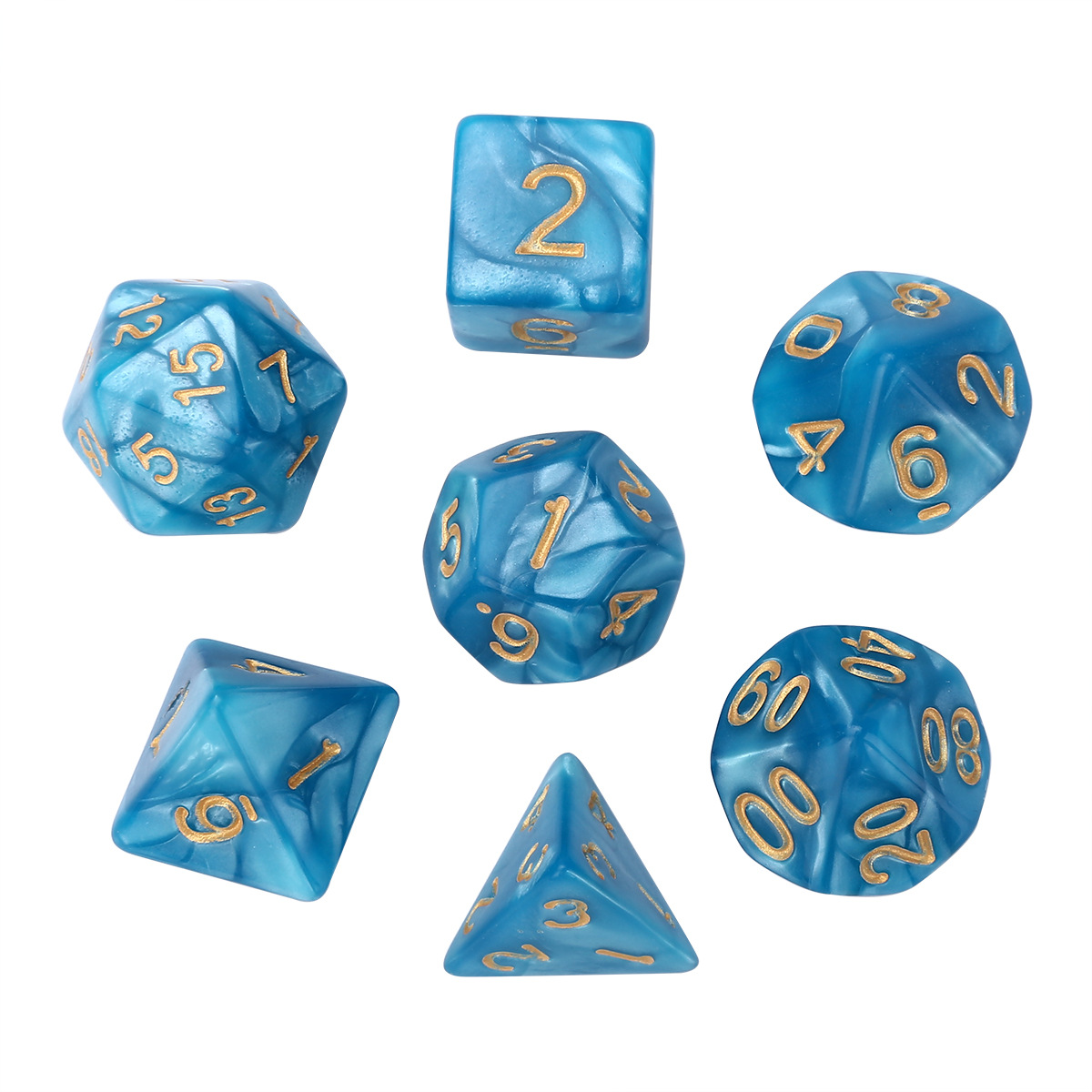 7 Pcs Set Blue Gold Color Poly - Gaming Setup Desk avaliação e preço