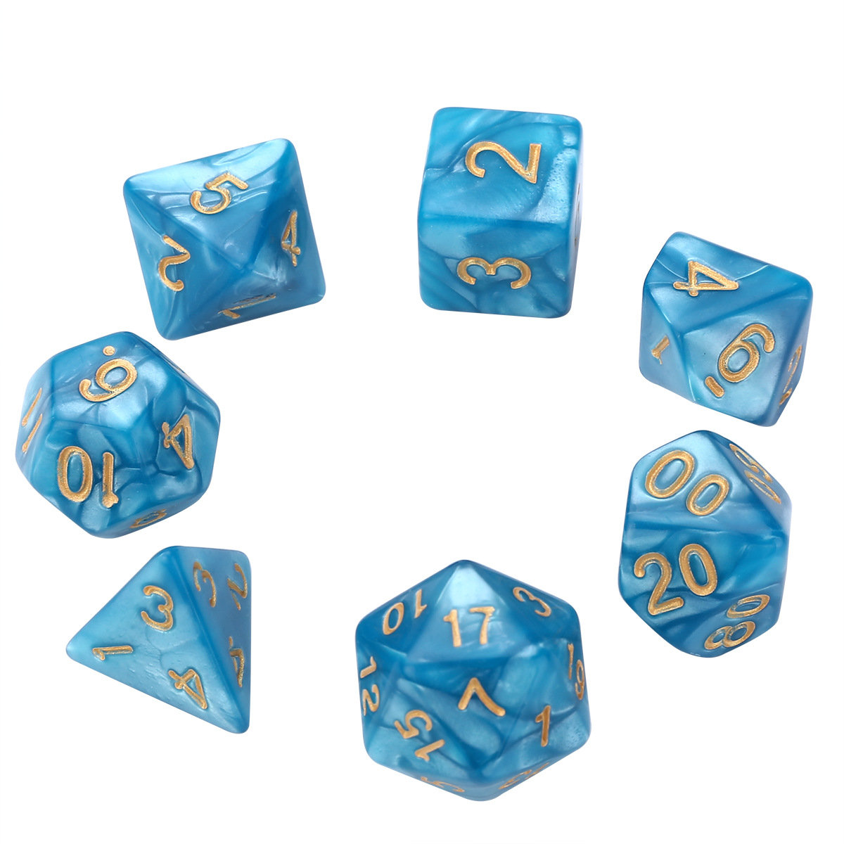 7 Pcs Set Blue Gold Color Poly - Gaming Setup Desk avaliação e preço