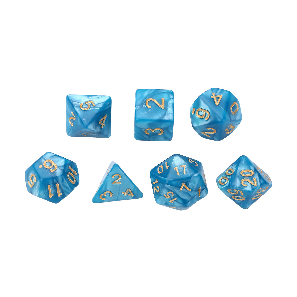 7 Pcs Set Blue Gold Color Poly - Gaming Setup Desk avaliação e preço