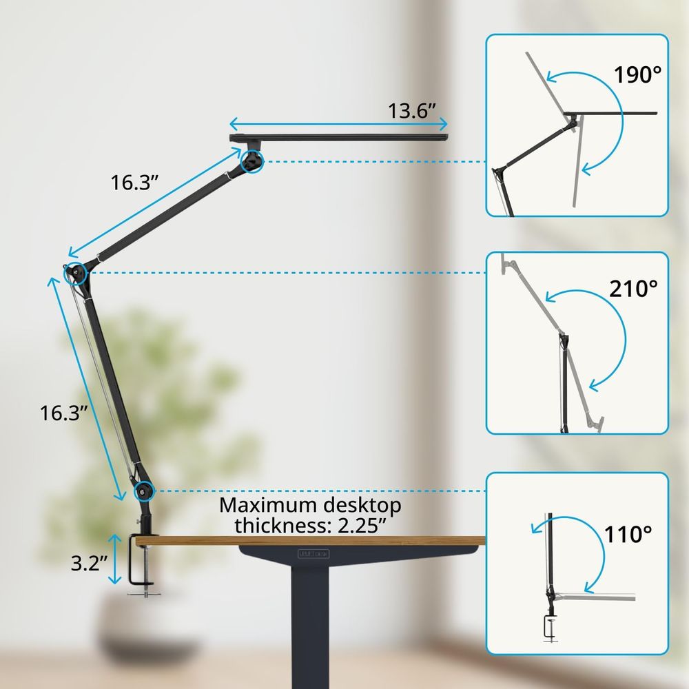 Adjustable 3-Color LED Desk La - Setup Desk Monitor avaliação e preço