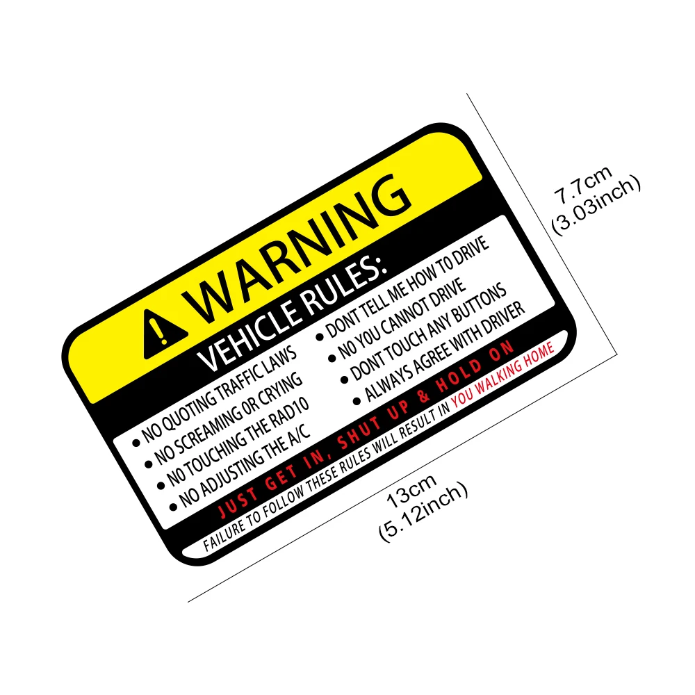 13x7.7cm Warning Words Car Sti - Desk Setup Maker avaliação e preço