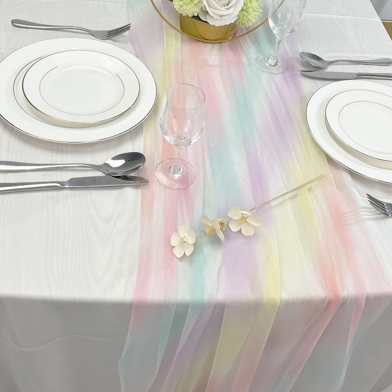 Rainbow Table Runner Wedding P - Desk Setup Essentials avaliação e preço