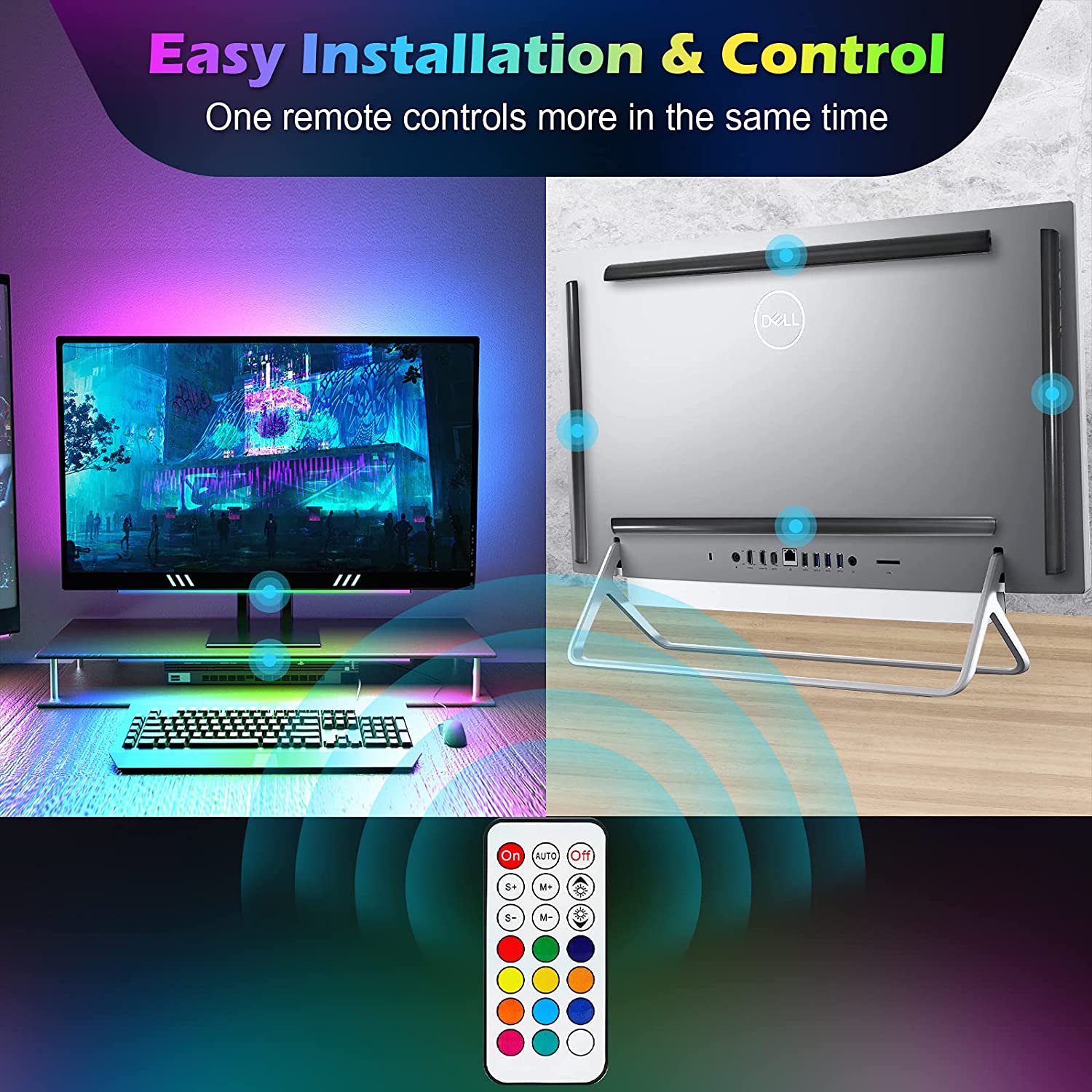 Under Monitor Light Bar RGB Dr - Gaming Setup Desk avaliação e preço