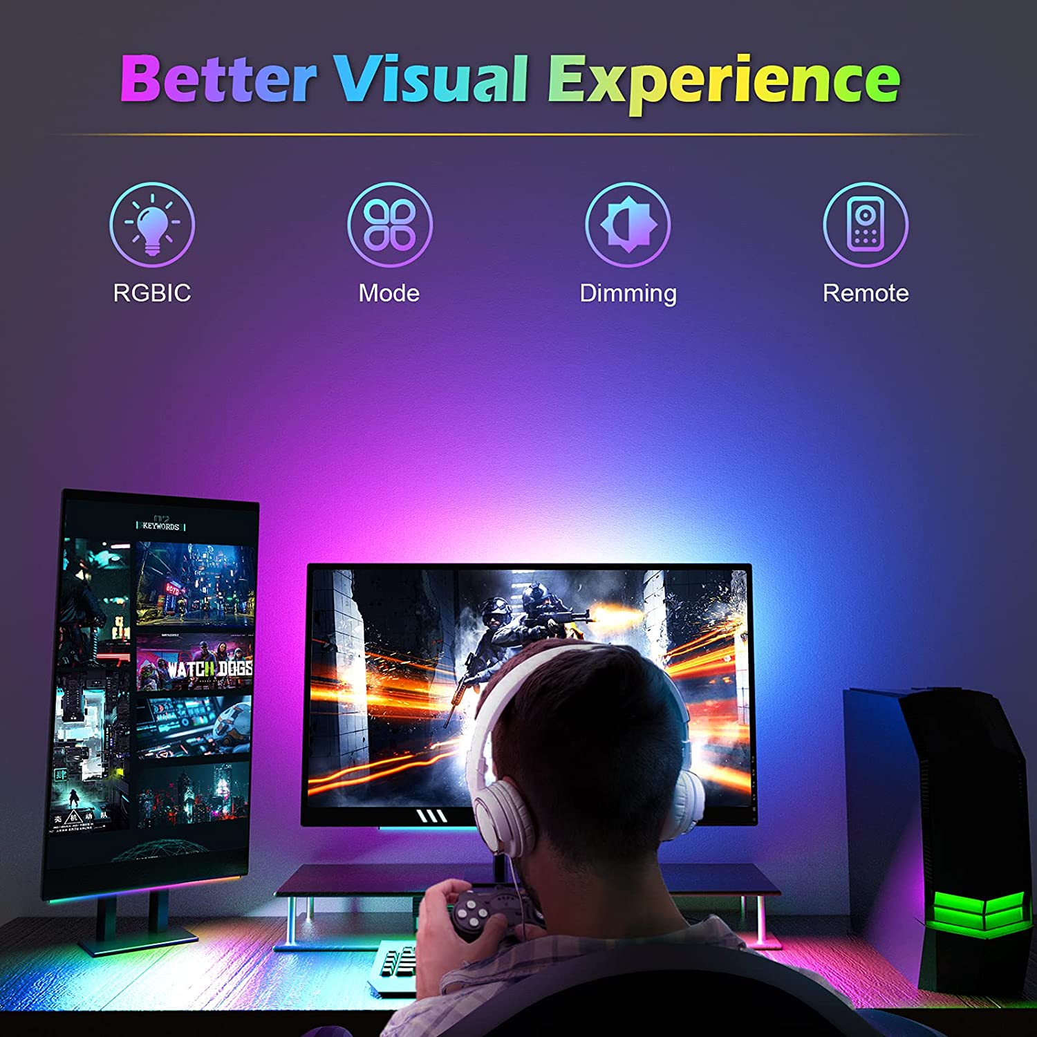 Under Monitor Light Bar RGB Dr - Gaming Setup Desk avaliação e preço